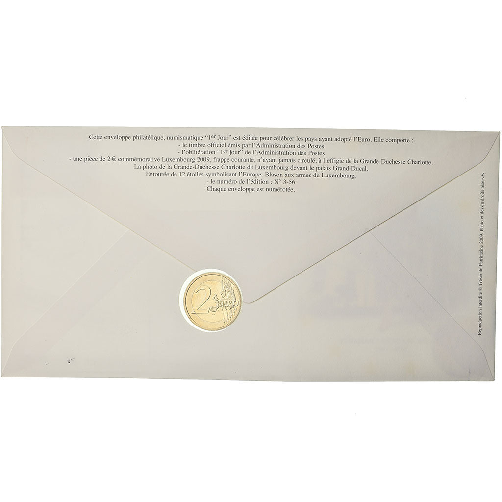 Lussemburgo, 2 Euro, 2009, Enveloppe philatélique numismatique, SPL