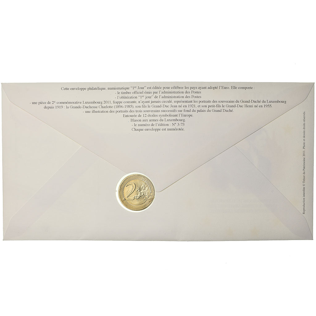 Lussemburgo, 2 Euro, 2011, Enveloppe philatélique numismatique, SPL