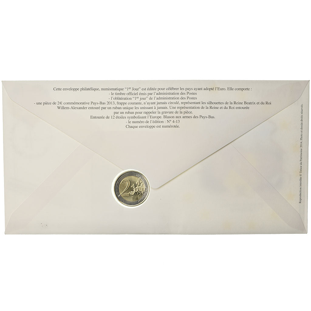 Netherlands, 2 Euro, 2013, Enveloppe philatélique numismatique, MS(63)