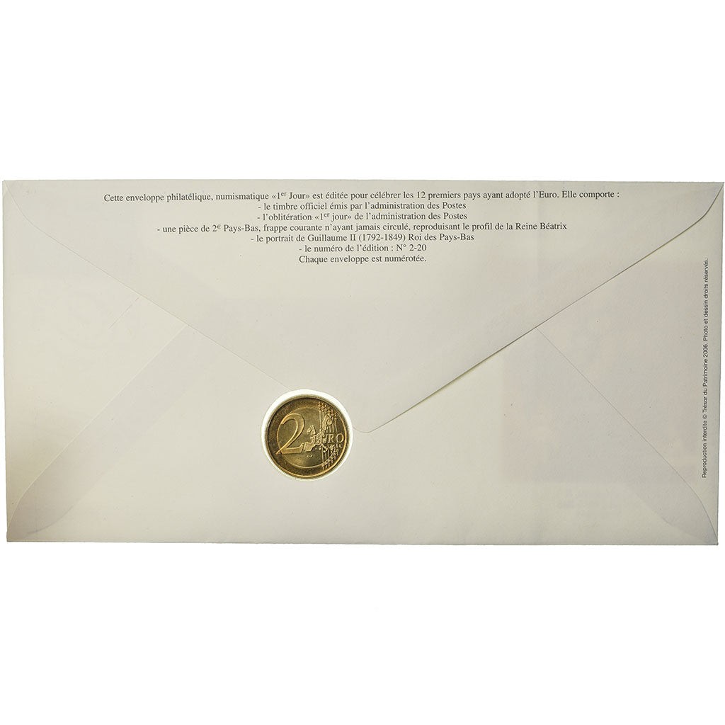 Países Baixos, 2 Euro, 2004, Enveloppe philatélique numismatique, MS(63)