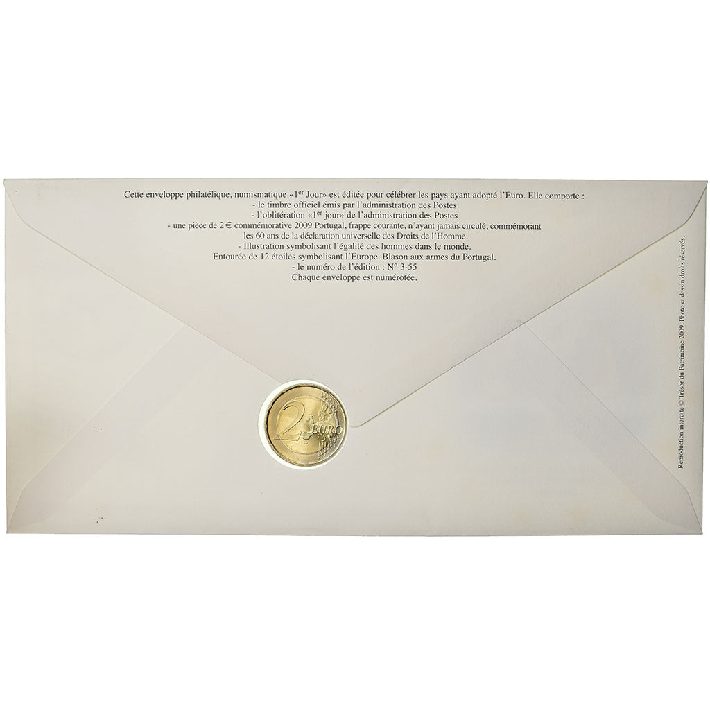 Portugal, 2 Euro, 2008, Enveloppe philatélique numismatique, MS(63)