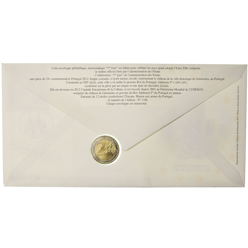 Portugal, 2 Euro, 2012, Enveloppe philatélique numismatique, MS(63)