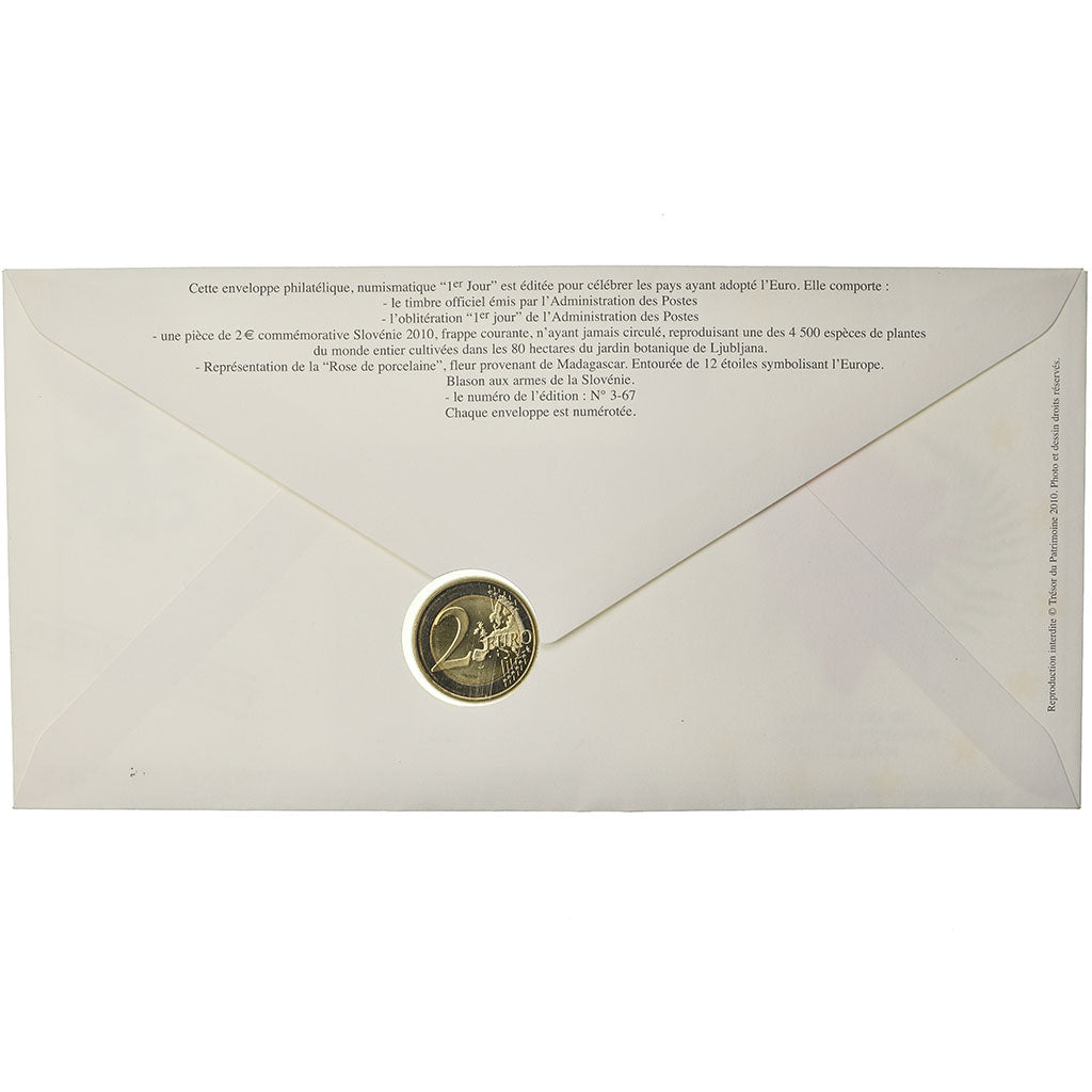 Slovenia, 2 Euro, 2010, Enveloppe philatélique numismatique, MS(63)