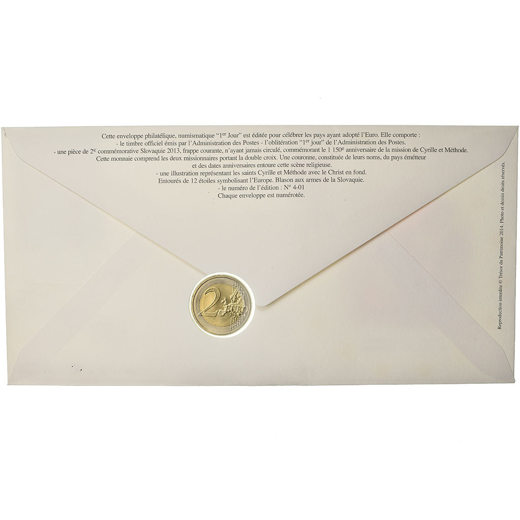 Slovacchia, 2 Euro, 2013, Enveloppe philatélique numismatique, SPL