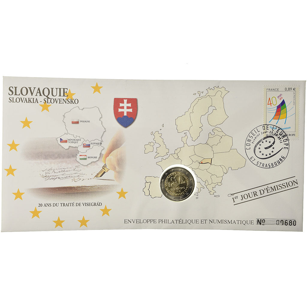 Slowakei, 2 Euro, 2011, Enveloppe philatélique numismatique, UNZ, Bi-Metallic