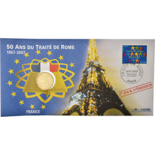 France, 2 Euro, 2007, Enveloppe philatélique numismatique, MS(63), Bi-Metallic