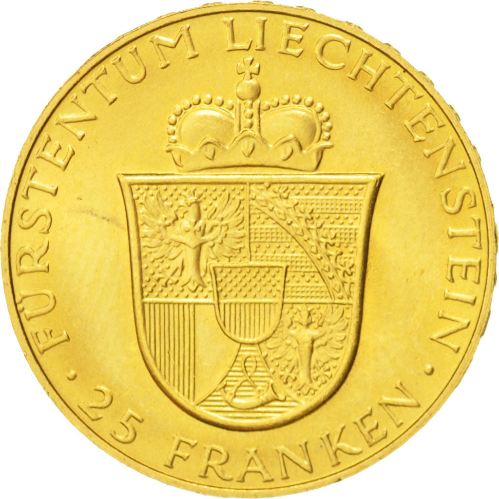 Liechtenstein, Prince Franz Josef II, 25 Franken, 1956, Gold, KM:15