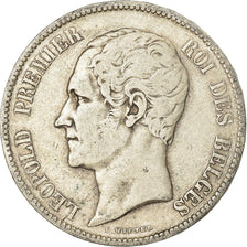 Moneta, Belgia, Leopold I, 5 Francs, 5 Frank, 1852, Brussels, VF(30-35), Srebro