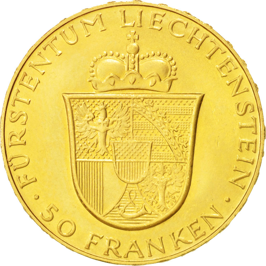 Monnaie, Liechtenstein, Prince Franz Josef II, 50 Franken, 1956, SPL, Or, KM:16