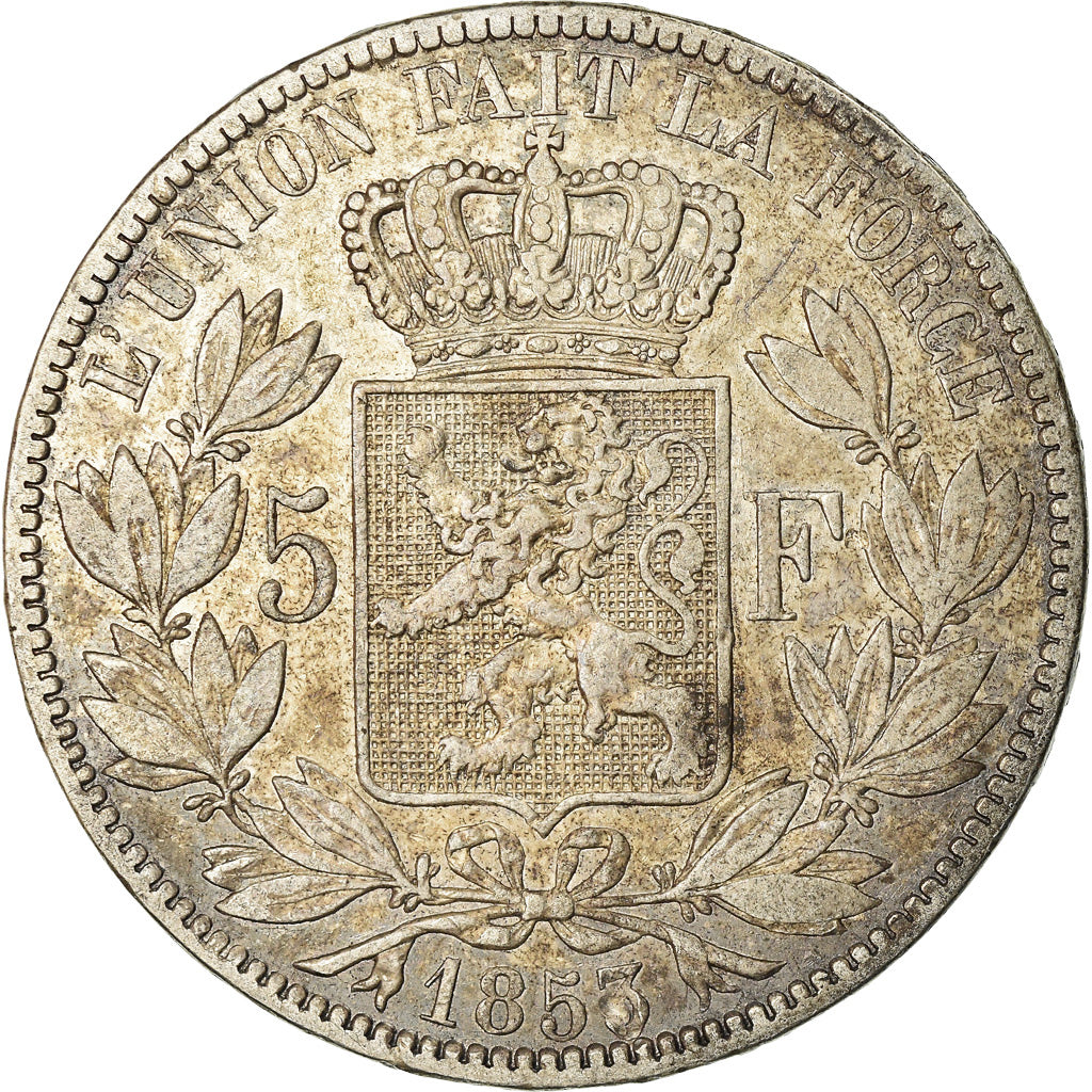 Coin, Belgium, Leopold I, 5 Francs, 5 Frank, 1853, VF(30-35), Silver, KM:17