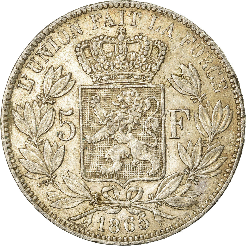 Monnaie, Belgique, Leopold I, 5 Francs, 5 Frank, 1865, TTB, Argent, KM:17