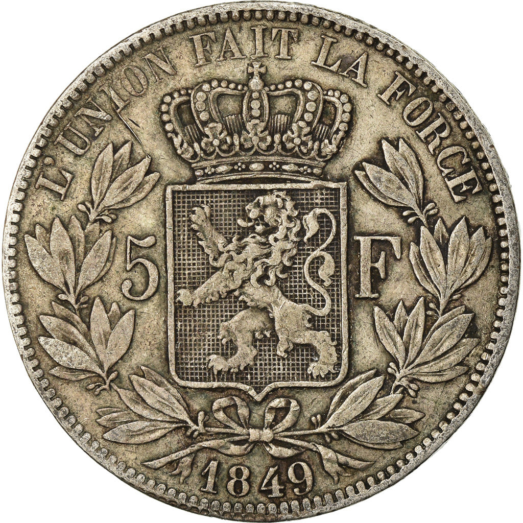 Coin, Belgium, Leopold I, 5 Francs, 5 Frank, 1849, VF(20-25), Silver, KM:17