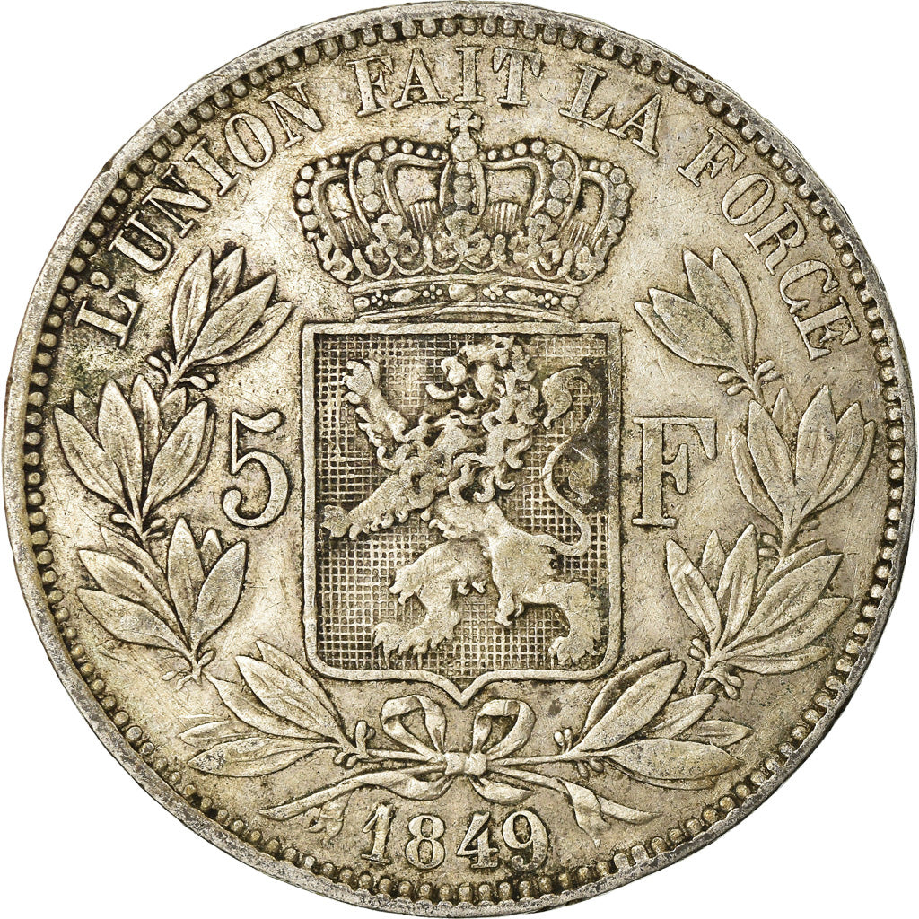 Coin, Belgium, Leopold I, 5 Francs, 5 Frank, 1849, VF(20-25), Silver, KM:17