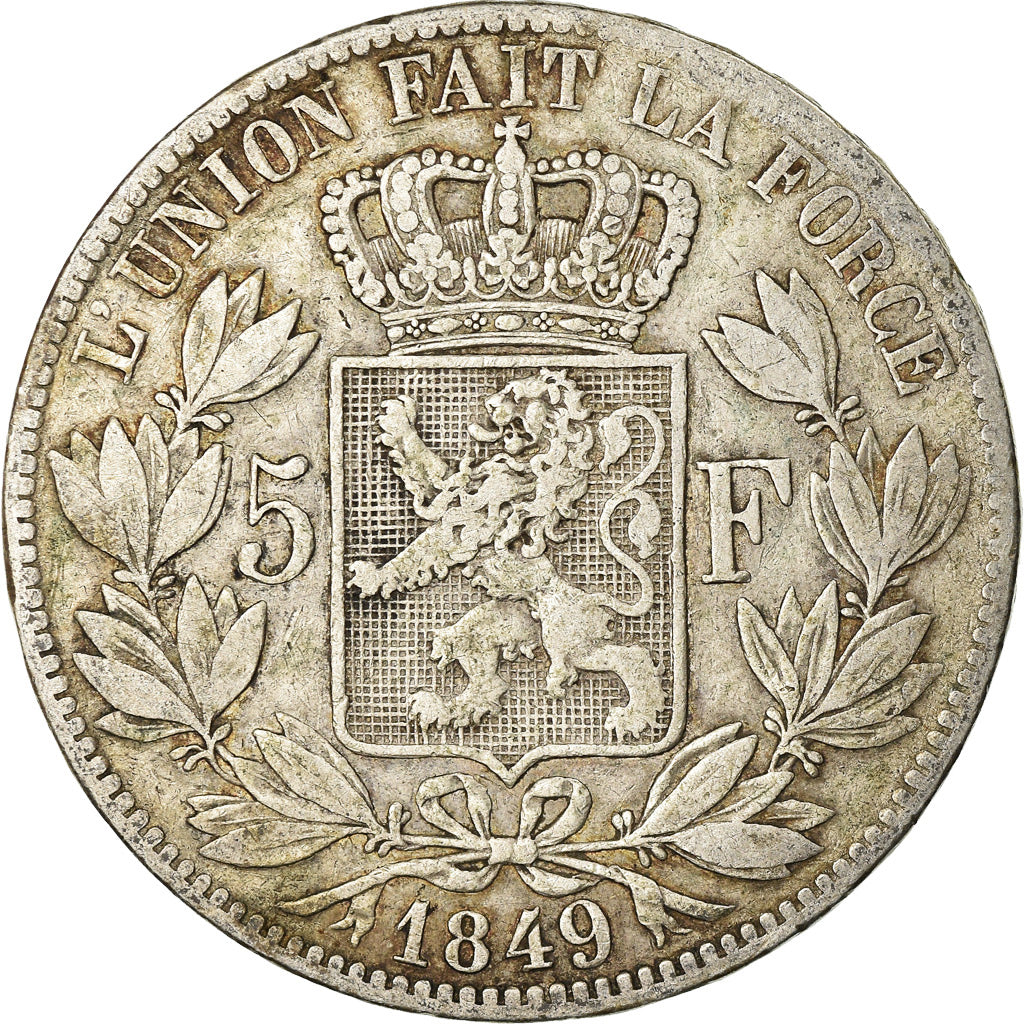 Monnaie, Belgique, Leopold I, 5 Francs, 5 Frank, 1849, TB, Argent, KM:17
