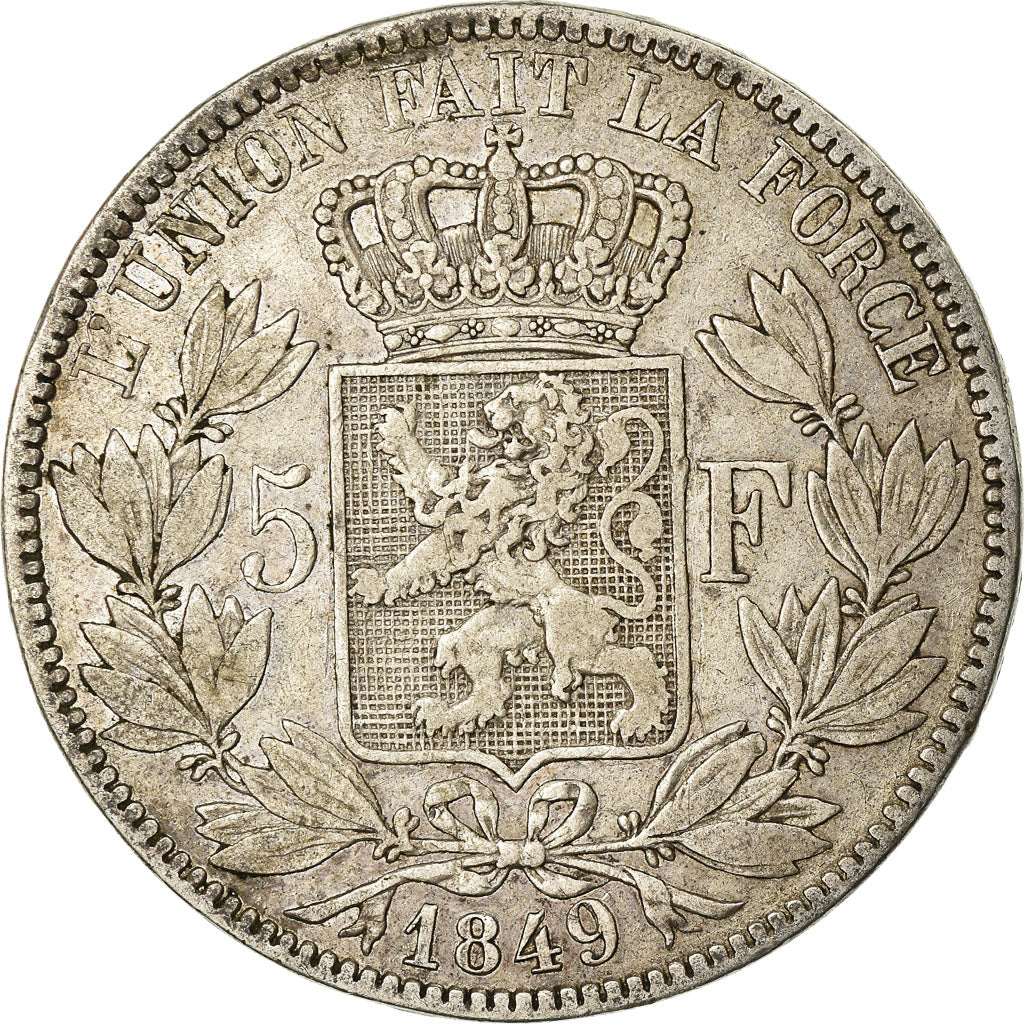 Coin, Belgium, Leopold I, 5 Francs, 5 Frank, 1849, VF(20-25), Silver, KM:17