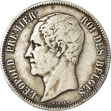 Munten, België, Leopold I, 5 Francs, 5 Frank, 1849, FR, Zilver, KM:17