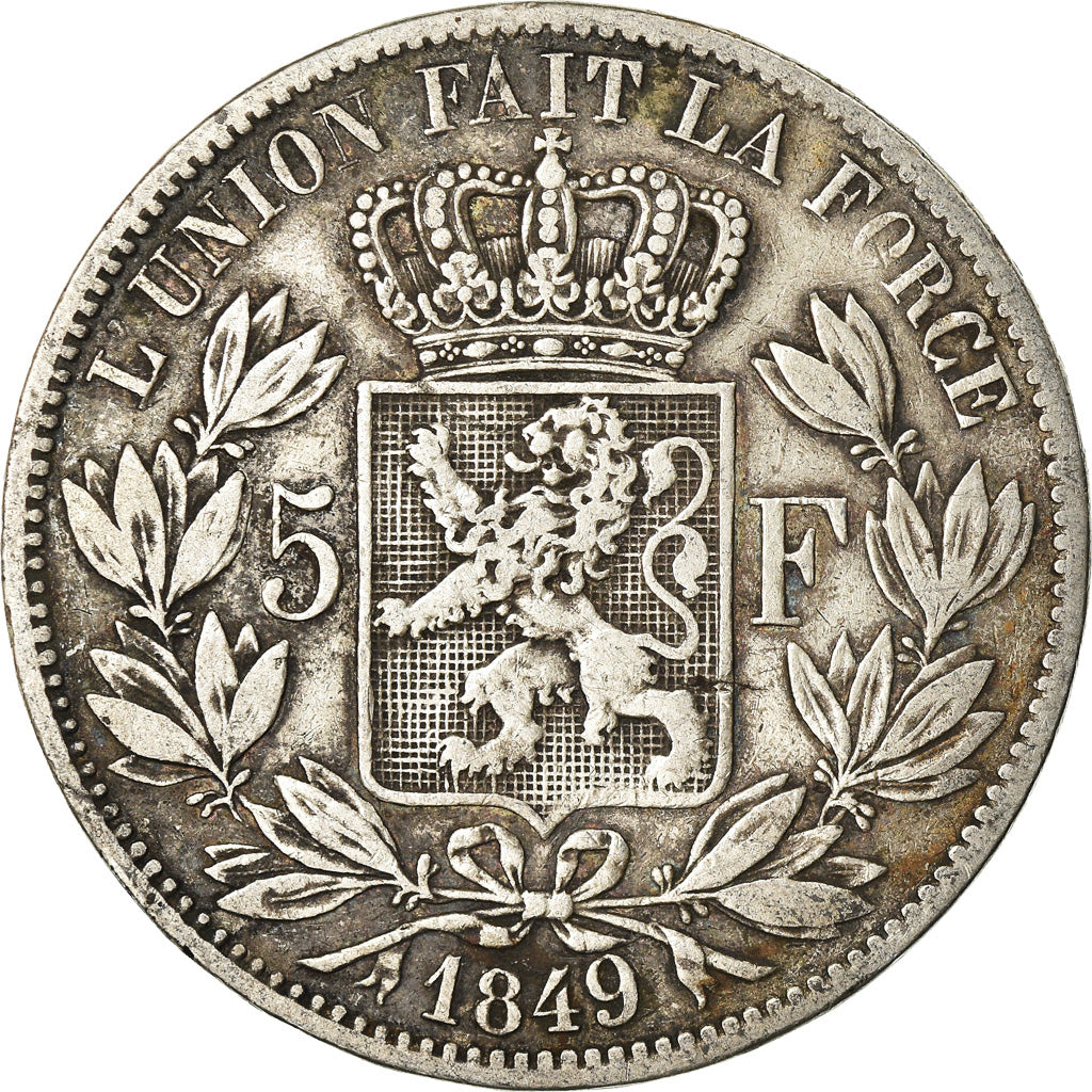 Coin, Belgium, Leopold I, 5 Francs, 5 Frank, 1849, VF(20-25), Silver, KM:17