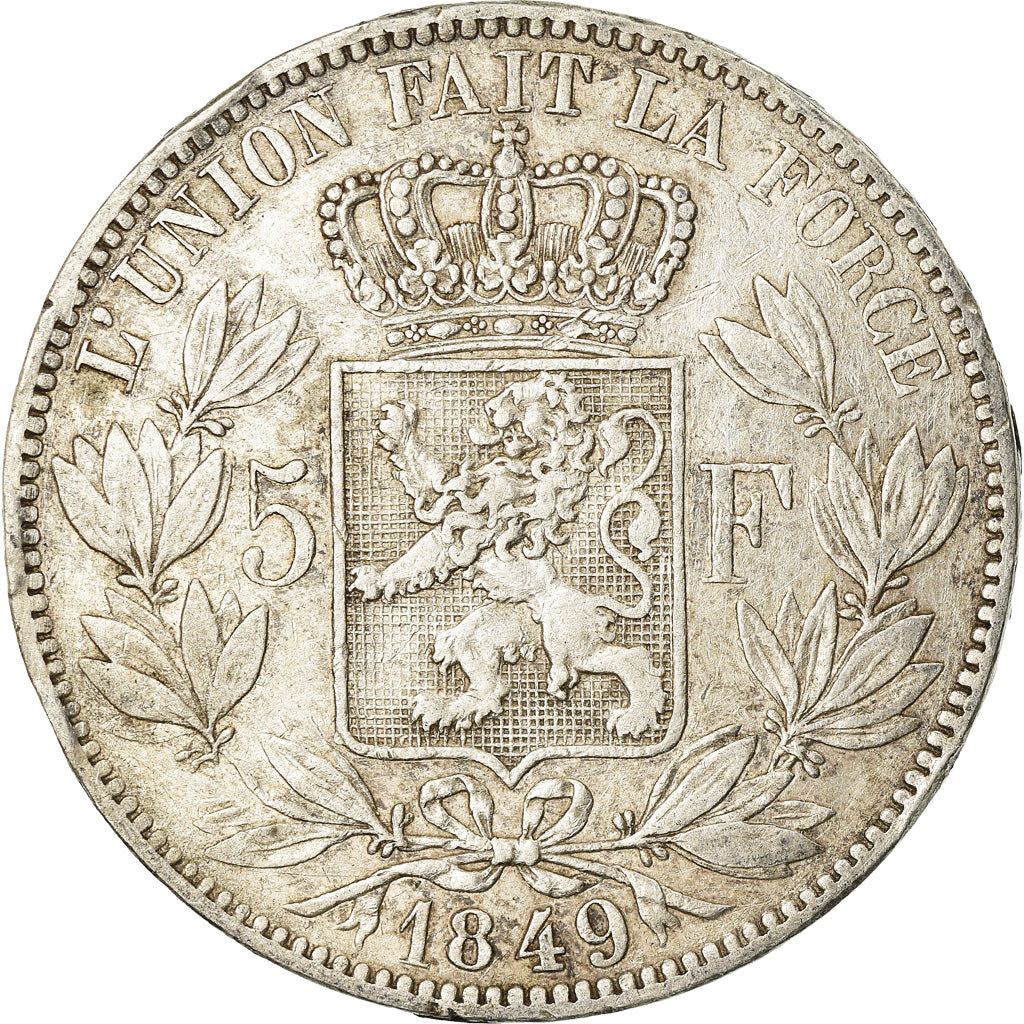 Coin, Belgium, Leopold I, 5 Francs, 5 Frank, 1849, VF(20-25), Silver, KM:17