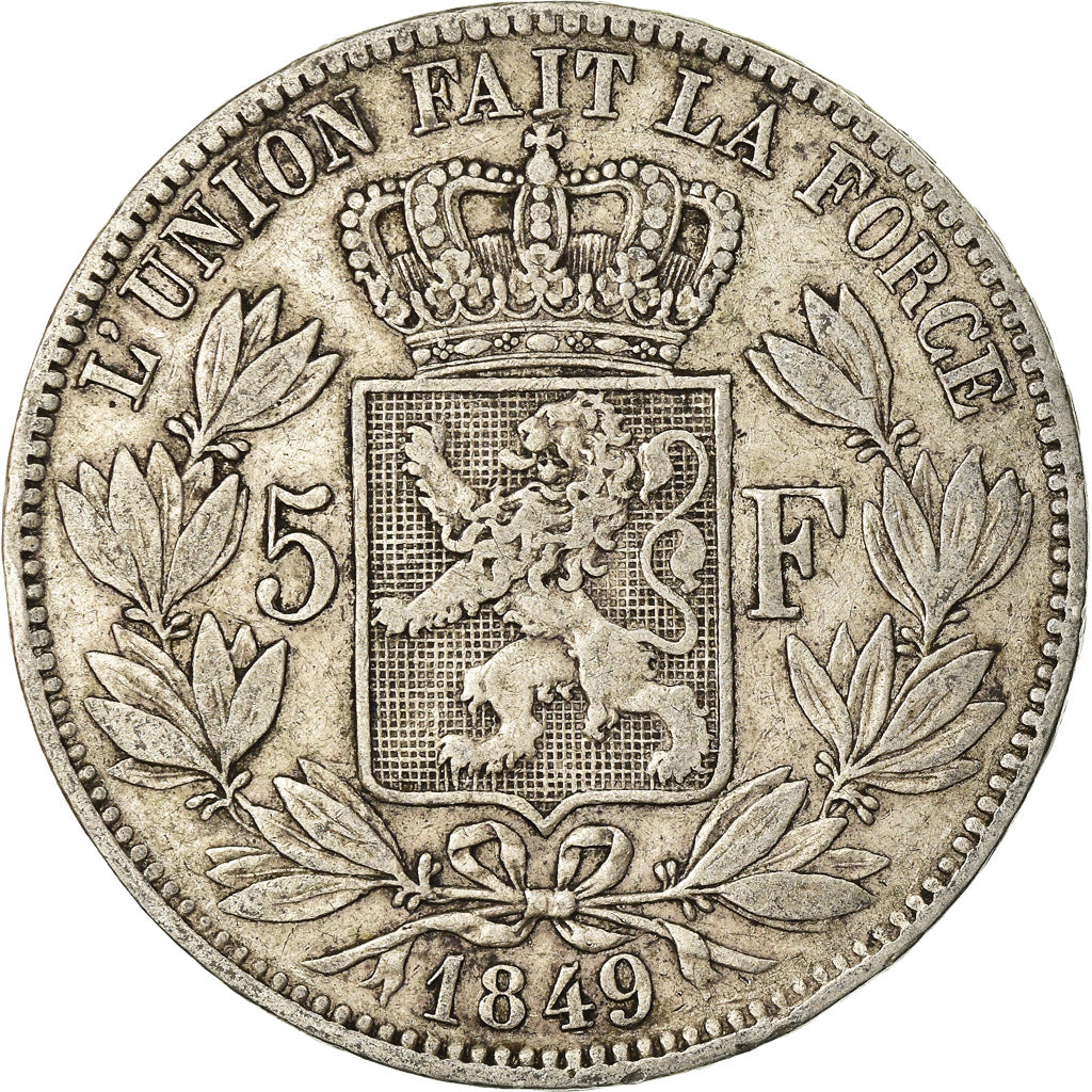 Monnaie, Belgique, Leopold I, 5 Francs, 5 Frank, 1849, TB+, Argent, KM:17