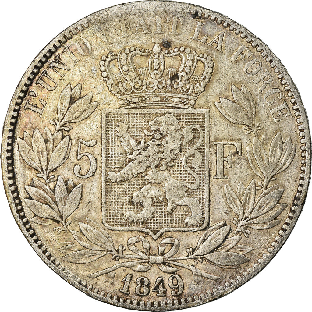 Coin, Belgium, Leopold I, 5 Francs, 5 Frank, 1849, VF(30-35), Silver, KM:17
