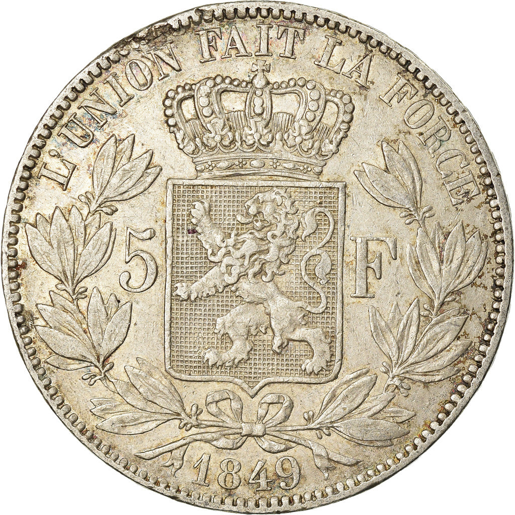 Coin, Belgium, Leopold I, 5 Francs, 5 Frank, 1849, EF(40-45), Silver, KM:17
