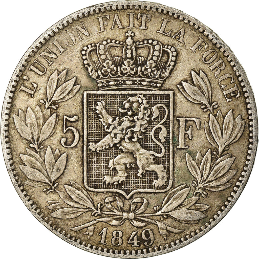 Coin, Belgium, Leopold I, 5 Francs, 5 Frank, 1849, EF(40-45), Silver, KM:17