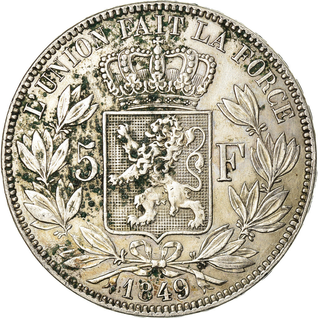 Coin, Belgium, Leopold I, 5 Francs, 5 Frank, 1849, EF(40-45), Silver, KM:17
