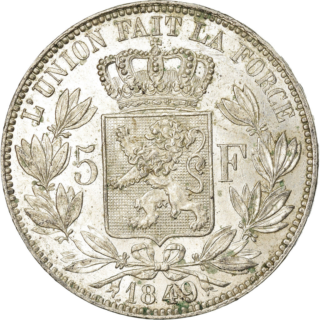 Coin, Belgium, Leopold I, 5 Francs, 5 Frank, 1849, AU(55-58), Silver, KM:17