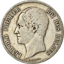 Moeda, Bélgica, Leopold I, 5 Francs, 5 Frank, 1851, VF(20-25), Prata, KM:17