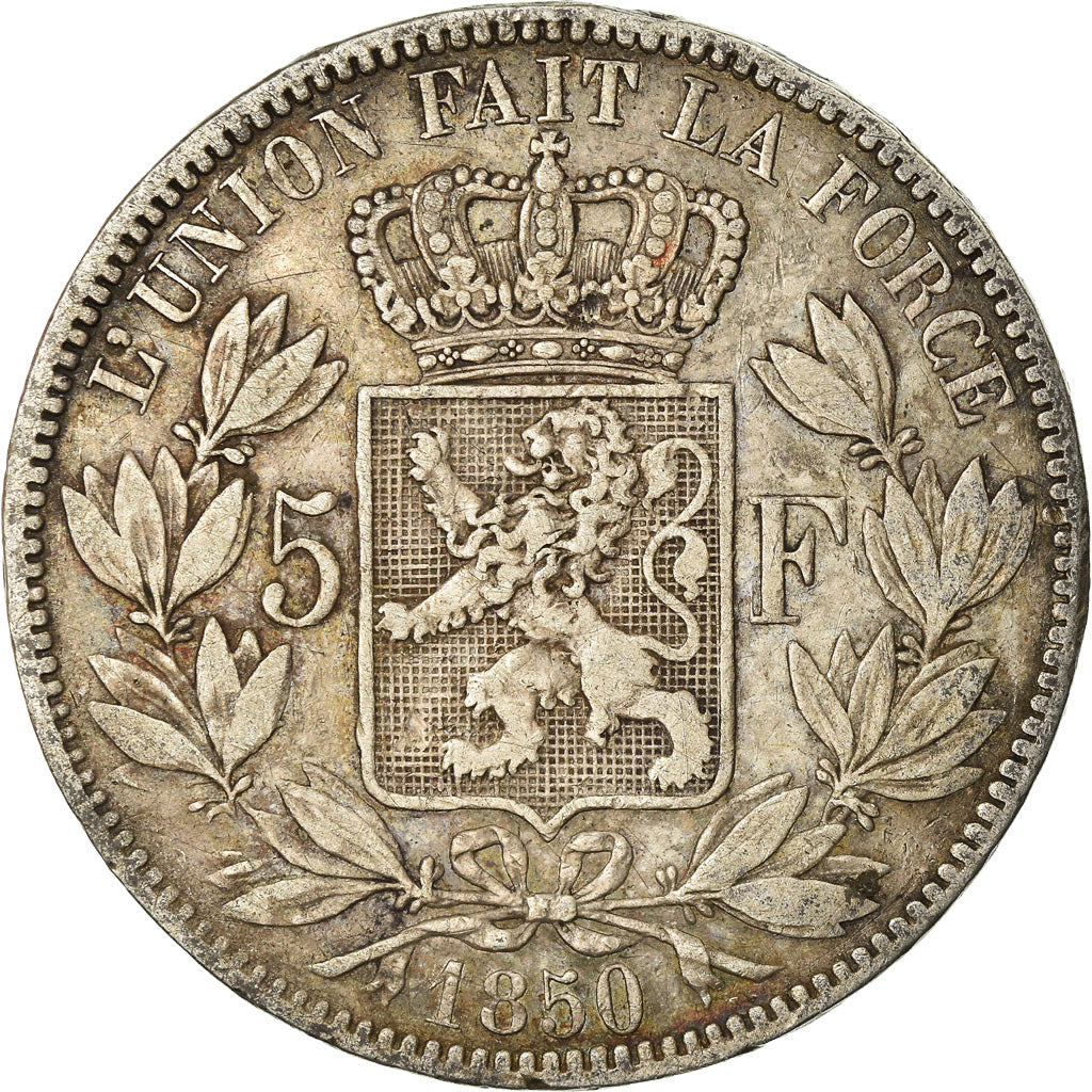 Monnaie, Belgique, Leopold I, 5 Francs, 5 Frank, 1850, TB, Argent, KM:17