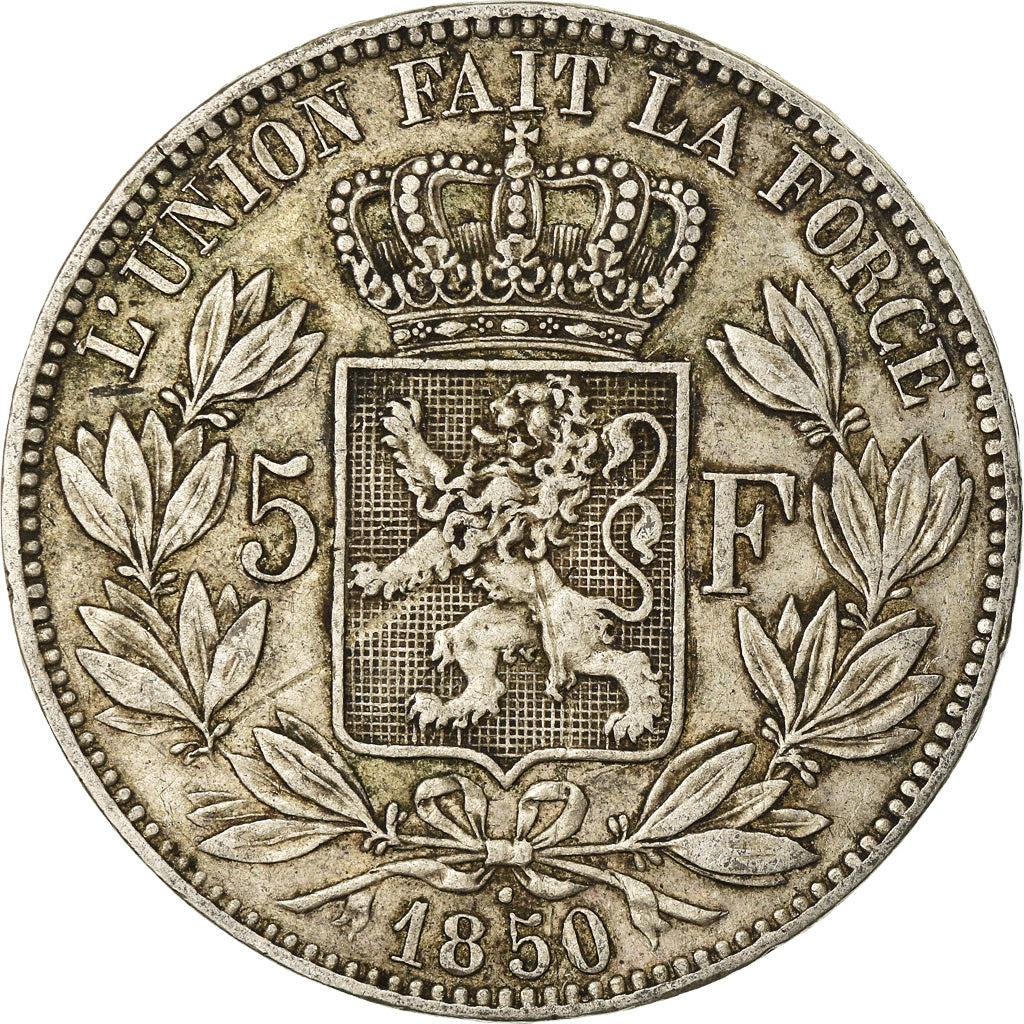 Coin, Belgium, Leopold I, 5 Francs, 5 Frank, 1850, VF(20-25), Silver, KM:17