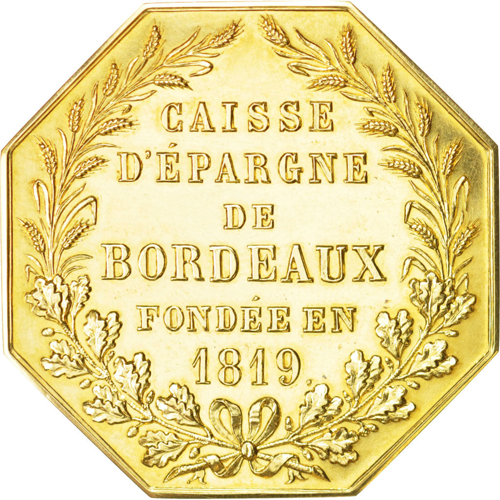 France, Jeton, Caisse d'Épargne de Bordeaux, 1819, Stern, Or