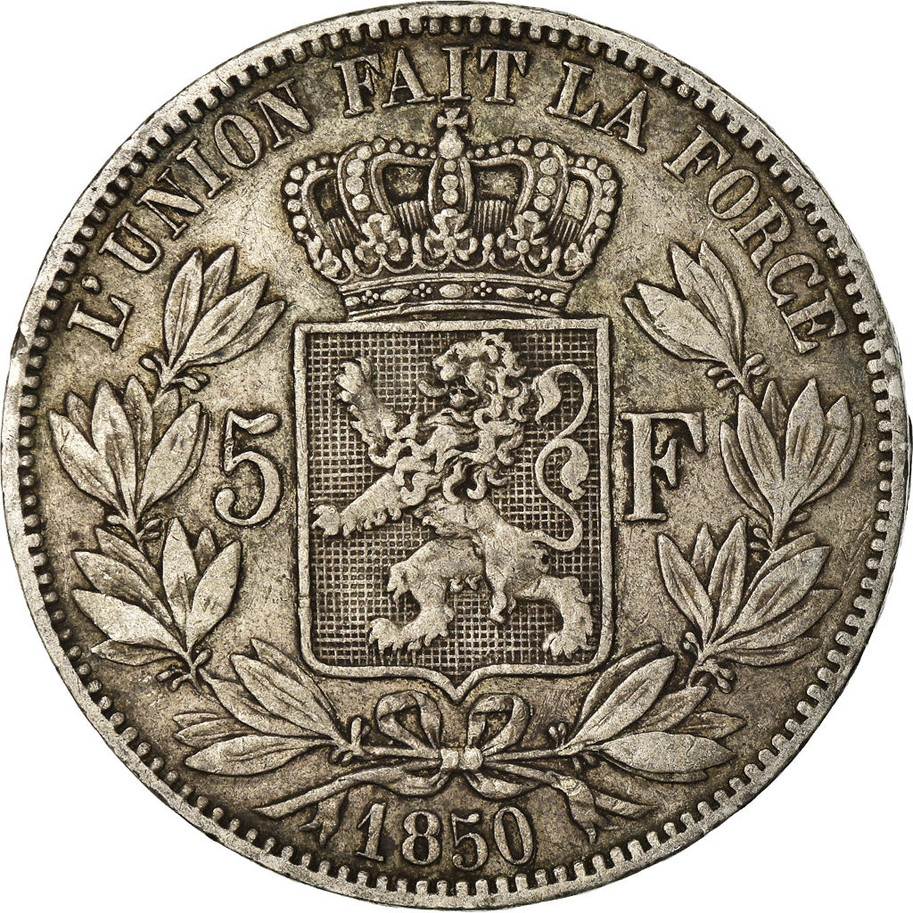 Coin, Belgium, Leopold I, 5 Francs, 5 Frank, 1850, VF(20-25), Silver, KM:17