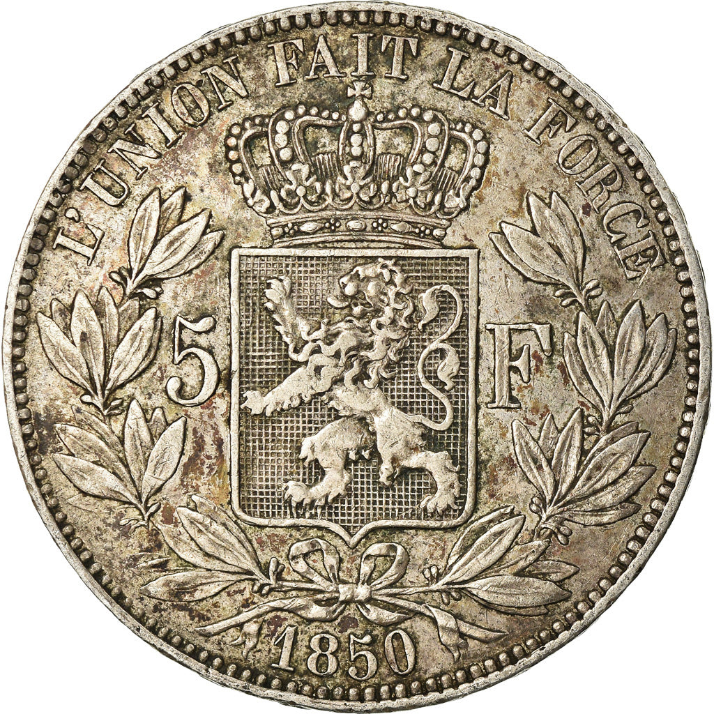 Coin, Belgium, Leopold I, 5 Francs, 5 Frank, 1850, VF(20-25), Silver, KM:17