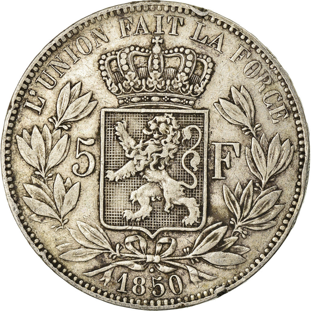 Coin, Belgium, Leopold I, 5 Francs, 5 Frank, 1850, VF(30-35), Silver, KM:17
