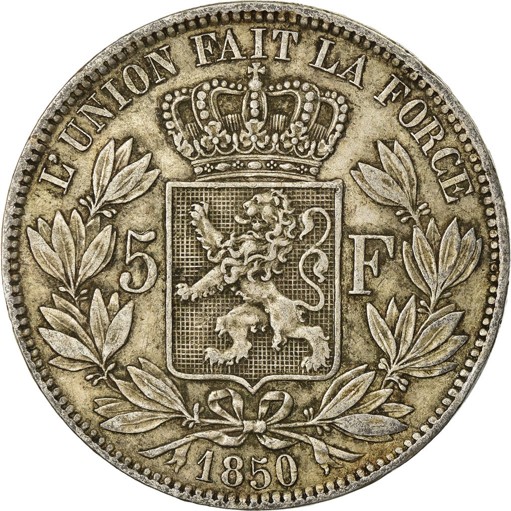 Coin, Belgium, Leopold I, 5 Francs, 5 Frank, 1850, VF(30-35), Silver, KM:17