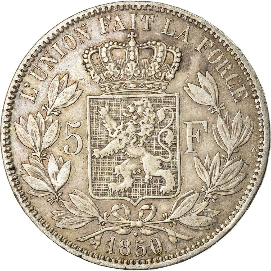 Coin, Belgium, Leopold I, 5 Francs, 5 Frank, 1850, VF(30-35), Silver, KM:17