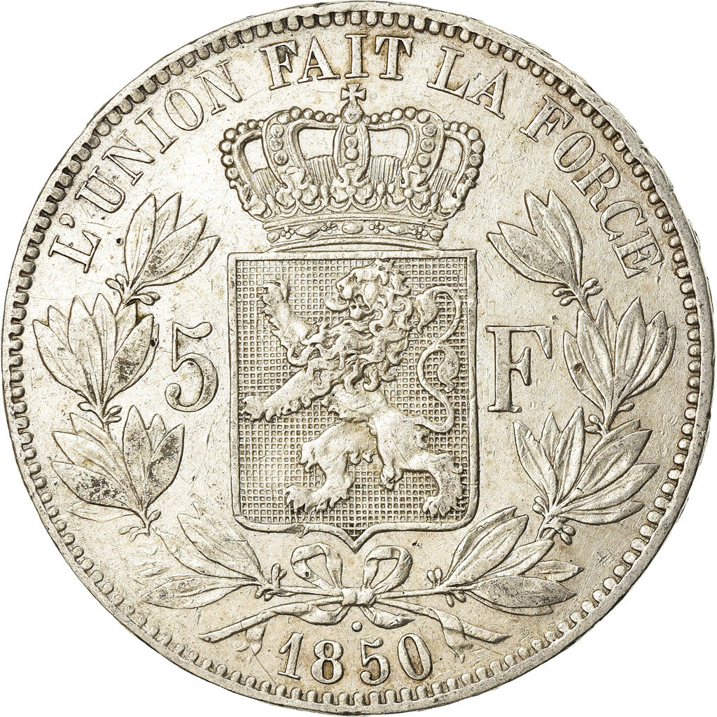 Coin, Belgium, Leopold I, 5 Francs, 5 Frank, 1850, VF(30-35), Silver, KM:17