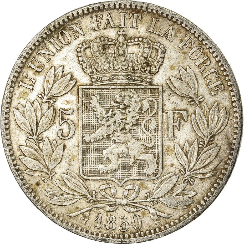 Coin, Belgium, Leopold I, 5 Francs, 5 Frank, 1850, VF(30-35), Silver, KM:17