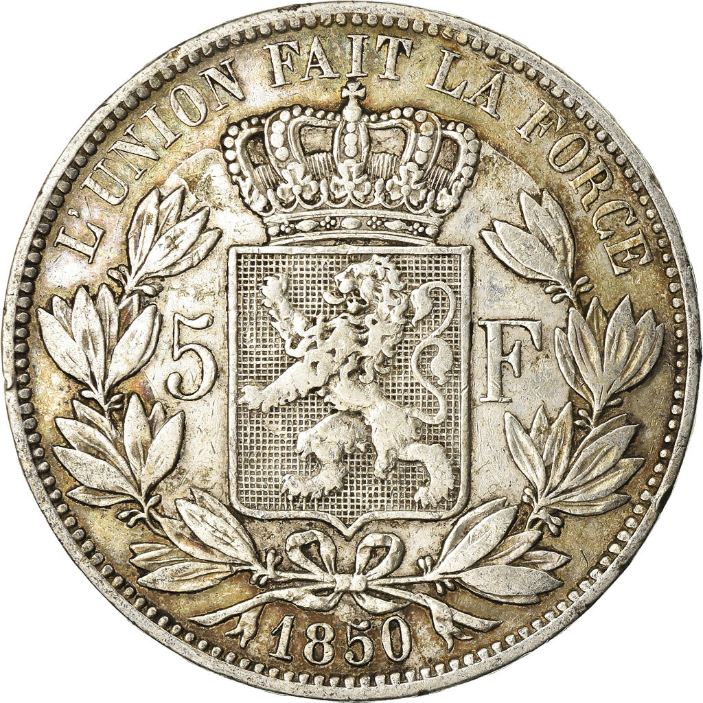 Coin, Belgium, Leopold I, 5 Francs, 5 Frank, 1850, VF(30-35), Silver, KM:17