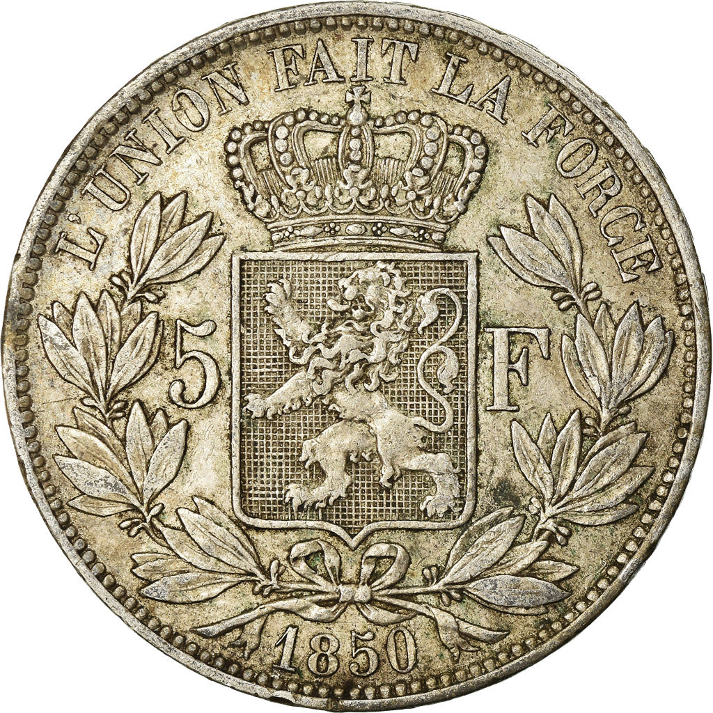 Coin, Belgium, Leopold I, 5 Francs, 5 Frank, 1850, VF(30-35), Silver, KM:17