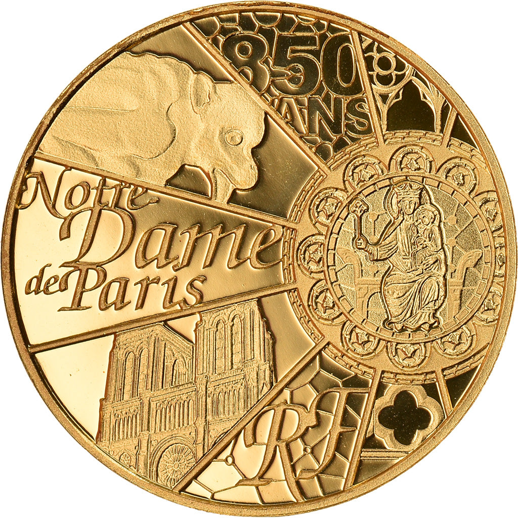 France, 5 Euro, Notre Dame de Paris., 2013, Paris, MS(64), Gold, KM:2099