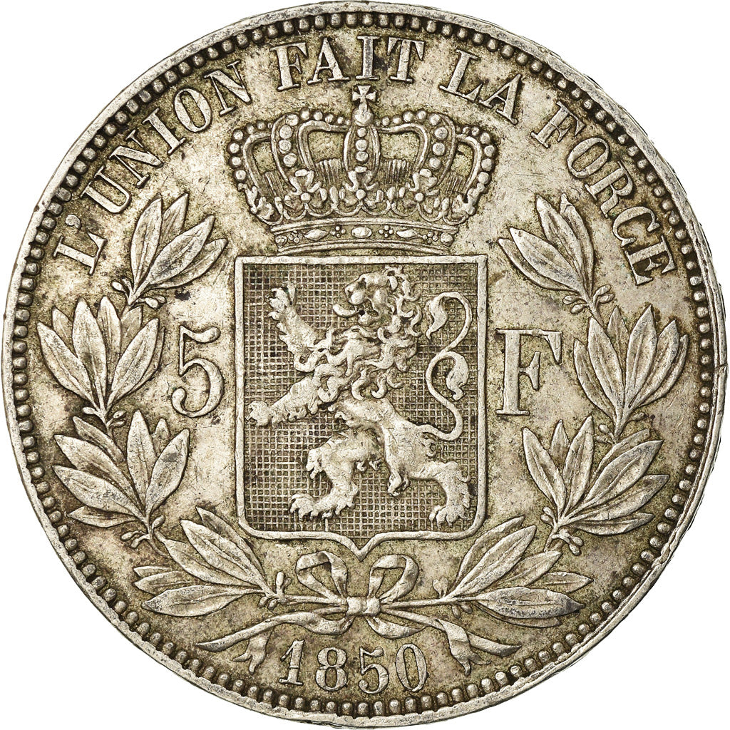 Coin, Belgium, Leopold I, 5 Francs, 5 Frank, 1850, VF(30-35), Silver, KM:17