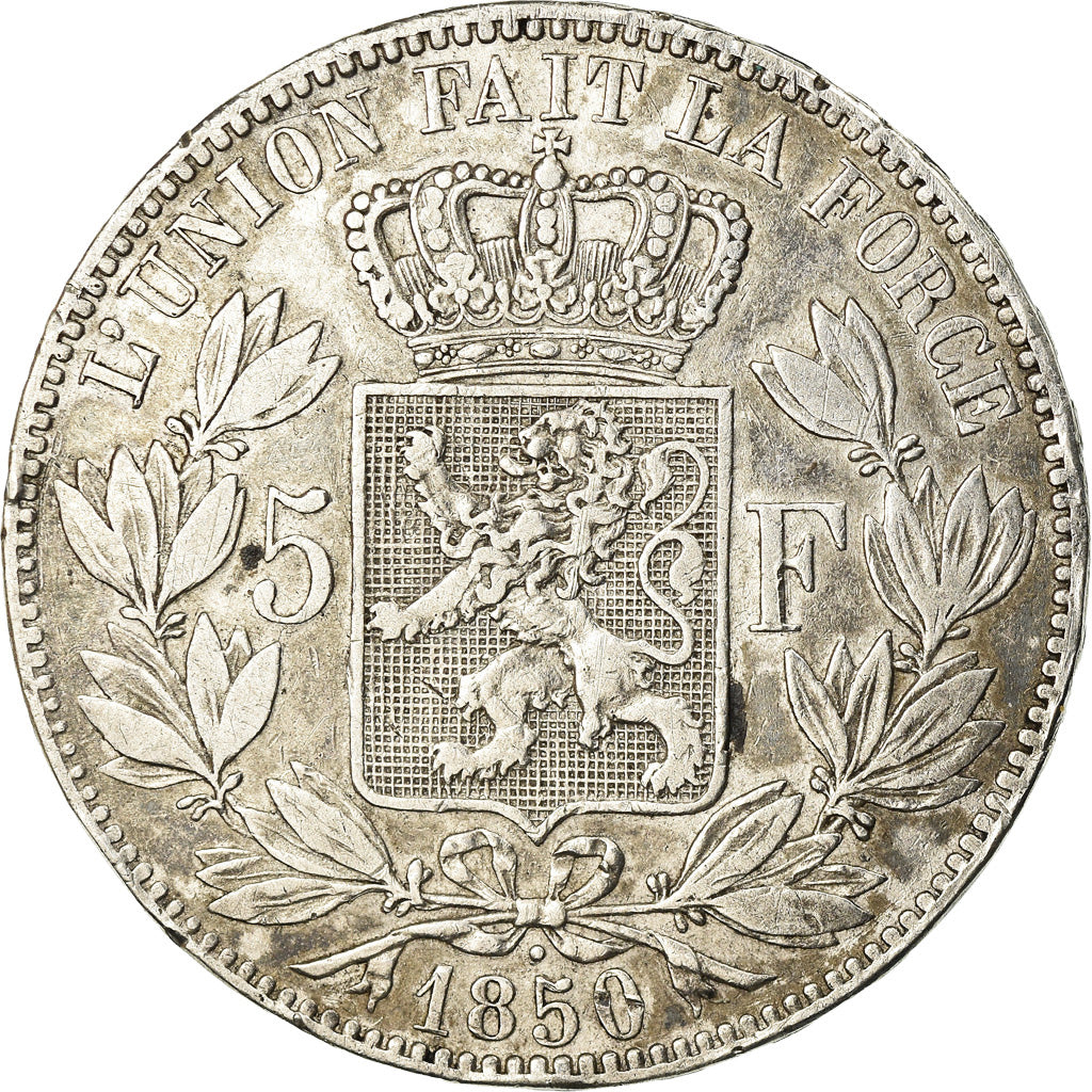Coin, Belgium, Leopold I, 5 Francs, 5 Frank, 1850, VF(30-35), Silver, KM:17