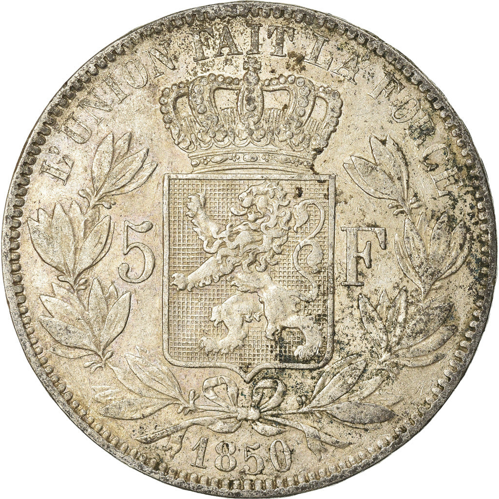 Coin, Belgium, Leopold I, 5 Francs, 5 Frank, 1850, VF(30-35), Silver, KM:17