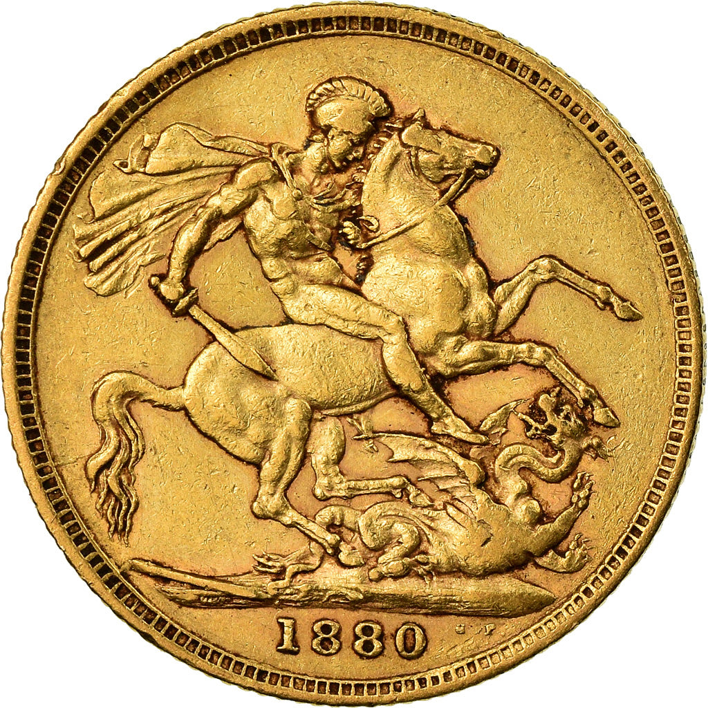 Coin, Australia, Victoria, Sovereign, 1880, Sydney, EF(40-45), Gold, KM:7
