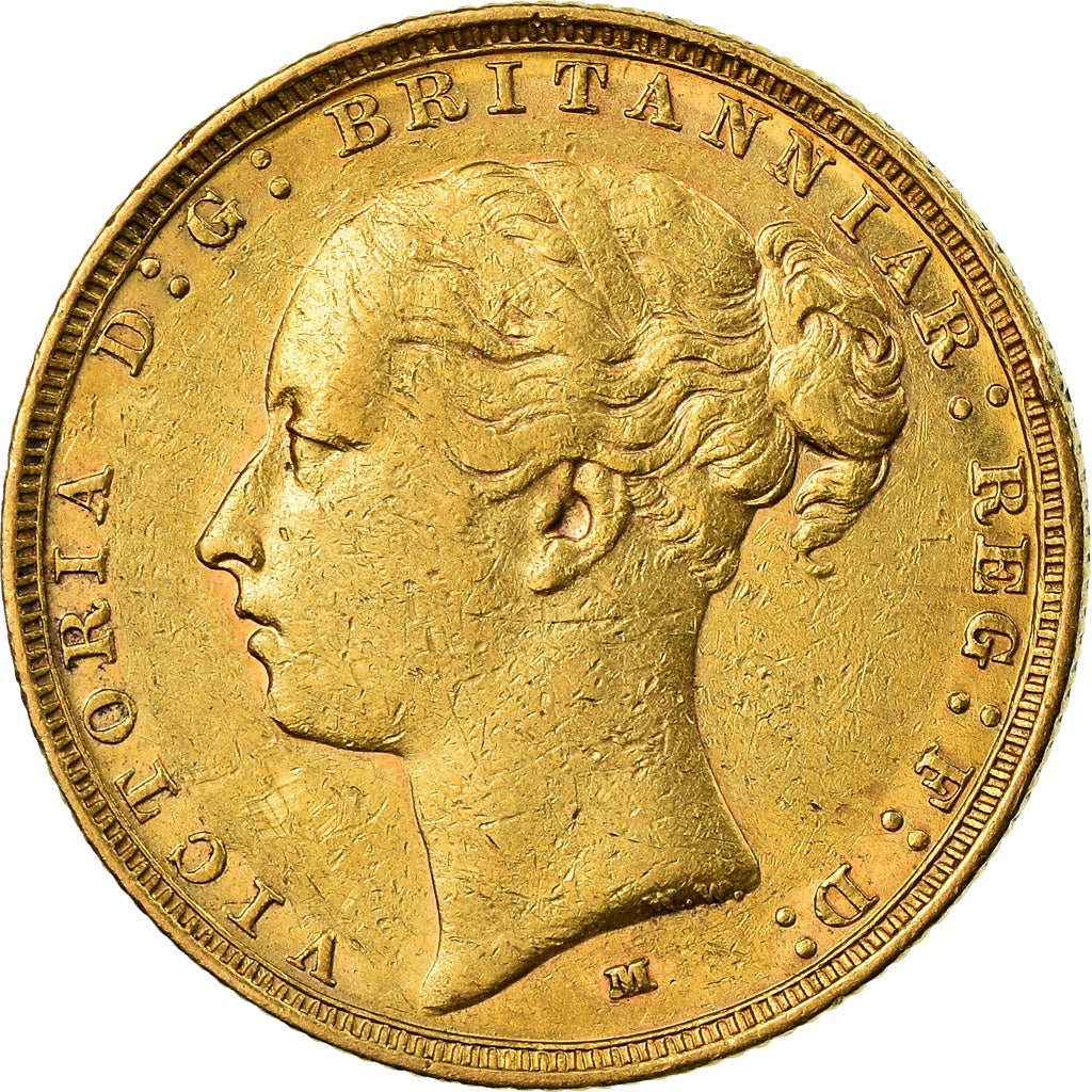 Coin, Australia, Victoria, Sovereign, 1887, Melbourne, EF(40-45), Gold, KM:7