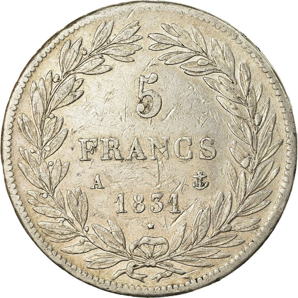 Coin, France, Louis-Philippe, 5 Francs, 1831, Paris, EF(40-45), Silver