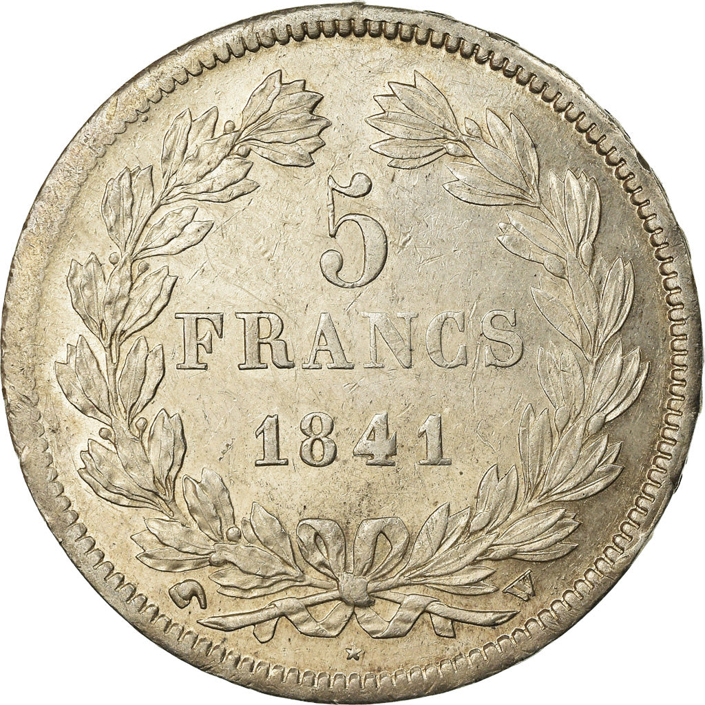 Coin, France, Louis-Philippe, 5 Francs, 1841, Lille, AU(50-53), Silver