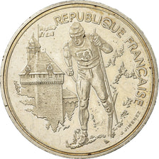 Moneta, Francia, Cross-country skier, 100 Francs, 1991, BB, Argento, KM:994